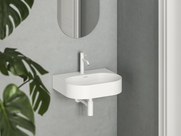 Ravak Umyvadlo Ceramic Slim Wall O 55 N, s otvorem pro baterii, s přepadem, bílá matná