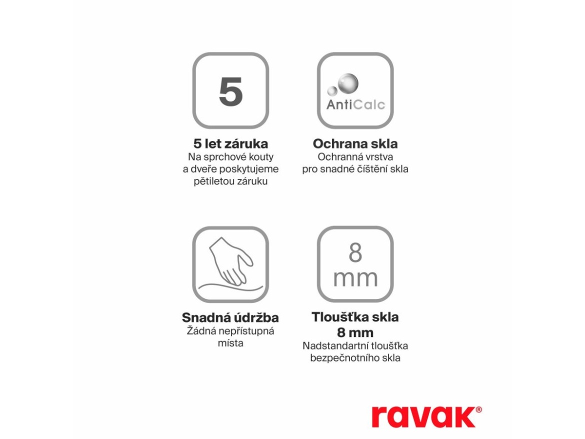 Ravak ROPS 90, černá+transparent